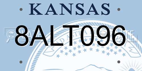 8ALT096 Kansas License Plate