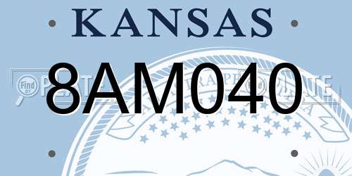 8AM040 Kansas License Plate