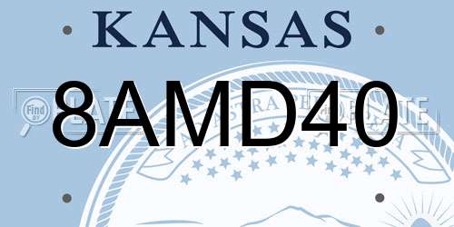 8AMD40 Kansas License Plate