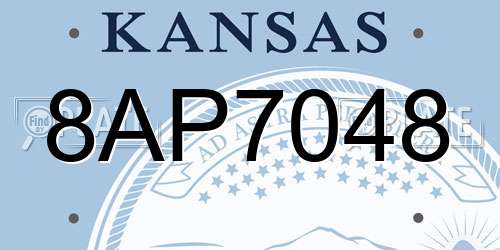8AP7048 Kansas License Plate