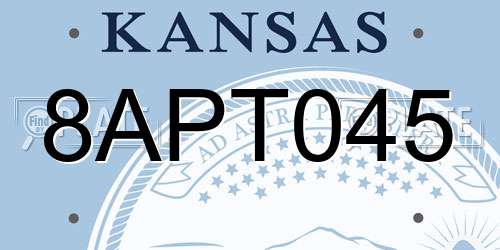 8APT045 Kansas License Plate