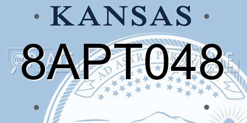8APT048 Kansas License Plate