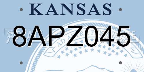 8APZ045 Kansas License Plate