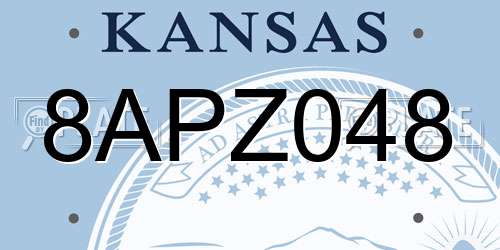 8APZ048 Kansas License Plate