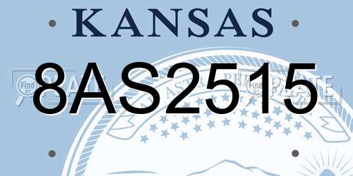 8AS2515 Kansas License Plate