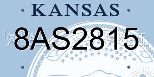 8AS2815 Kansas License Plate