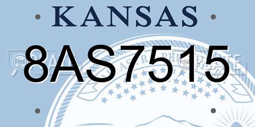 8AS7515 Kansas License Plate