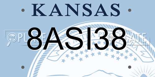 8ASI38 Kansas License Plate