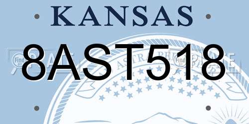8AST518 Kansas License Plate