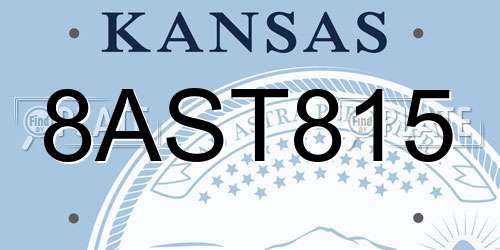 8AST815 Kansas License Plate