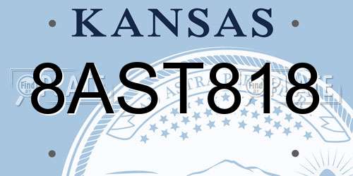 8AST818 Kansas License Plate