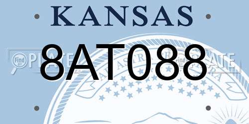 8AT088 Kansas License Plate