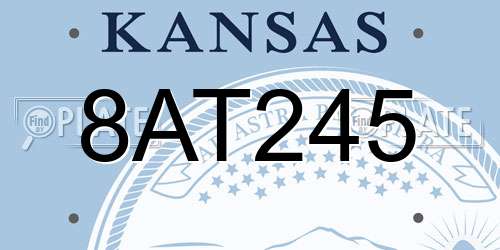 8AT245 Kansas License Plate
