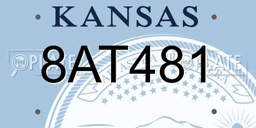 8AT481 Kansas License Plate