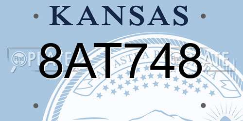 8AT748 Kansas License Plate