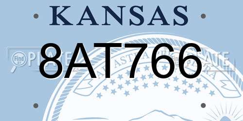 8AT766 Kansas License Plate