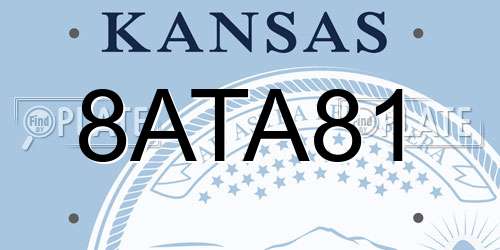8ATA81 Kansas License Plate
