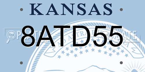 8ATD55 Kansas License Plate