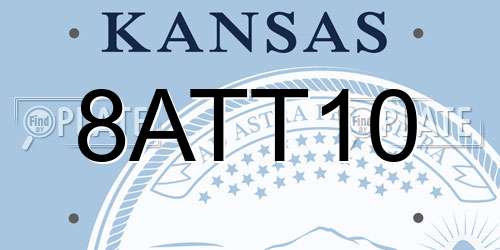 8ATT10 Kansas License Plate
