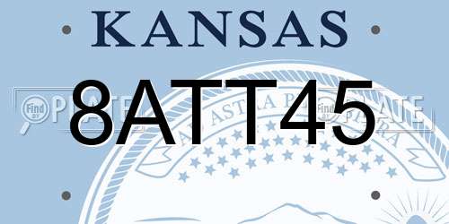 8ATT45 Kansas License Plate