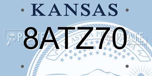 8ATZ70 Kansas License Plate