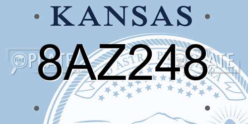 8AZ248 Kansas License Plate