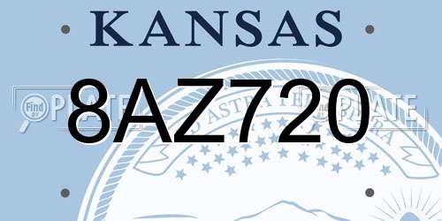 8AZ720 Kansas License Plate