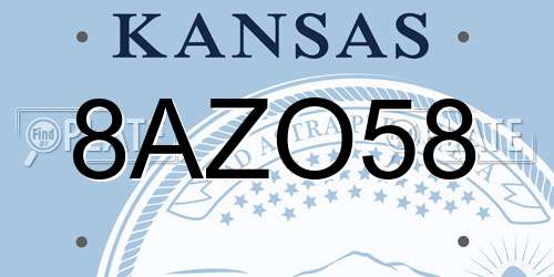 8AZO58 Kansas License Plate