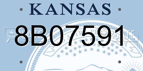 8B07591 Kansas License Plate