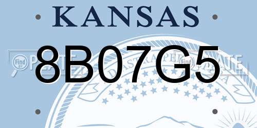 8B07G5 Kansas License Plate