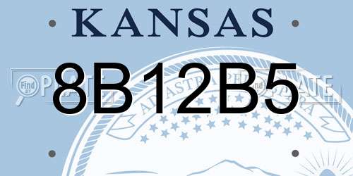 8B12B5 Kansas License Plate