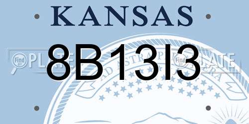 8B13I3 Kansas License Plate