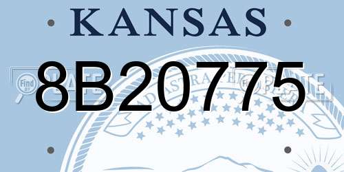 8B20775 Kansas License Plate