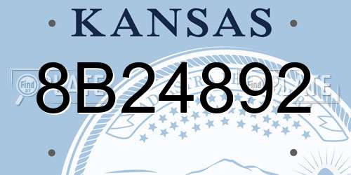 8B24892 Kansas License Plate