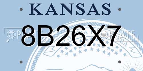 8B26X7 Kansas License Plate