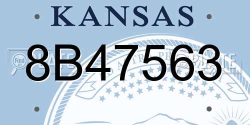 8B47563 Kansas License Plate