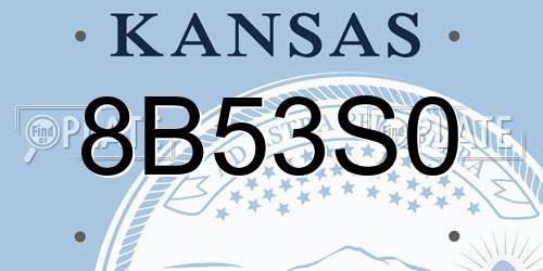 8B53S0 Kansas License Plate