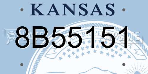 8B55151 Kansas License Plate