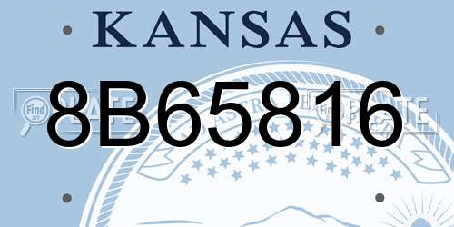 8B65816 Kansas License Plate