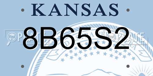 8B65S2 Kansas License Plate