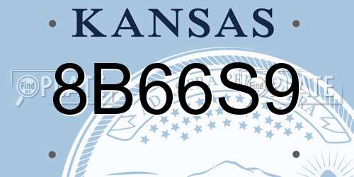 8B66S9 Kansas License Plate