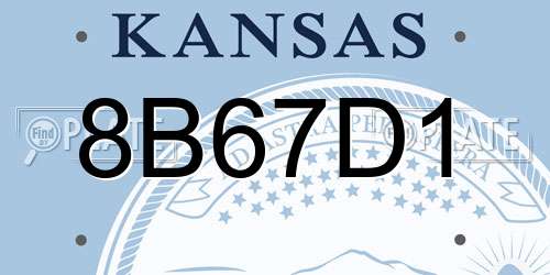 8B67D1 Kansas License Plate