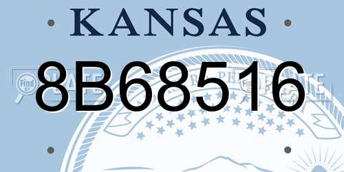 8B68516 Kansas License Plate