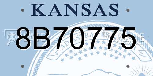 8B70775 Kansas License Plate