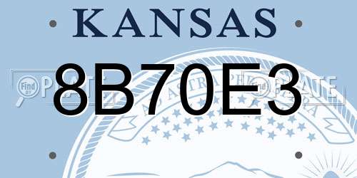 8B70E3 Kansas License Plate