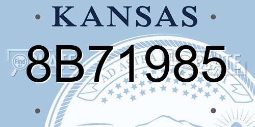 8B71985 Kansas License Plate