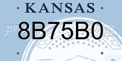 8B75B0 Kansas License Plate