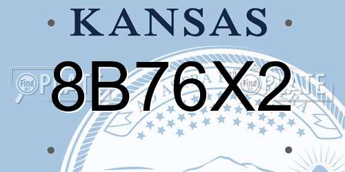 8B76X2 Kansas License Plate