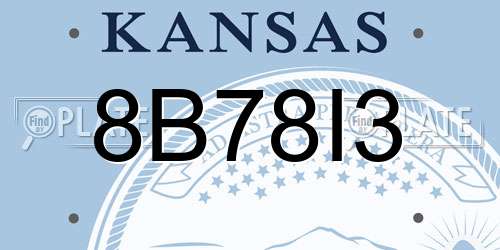 8B78I3 Kansas License Plate