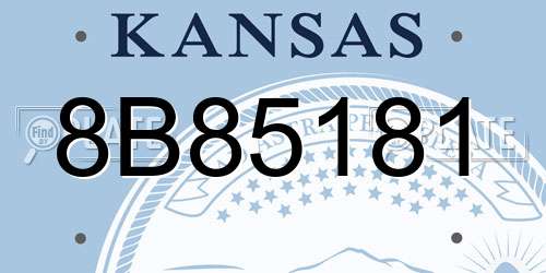 8B85181 Kansas License Plate